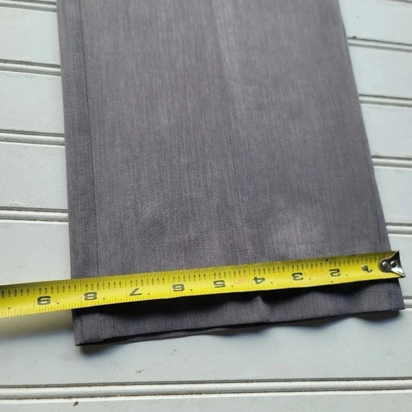 HAGGAR Mens Gray Flat Front Straight Fit Stretch Pants 34X29 - Picture 7 of 13